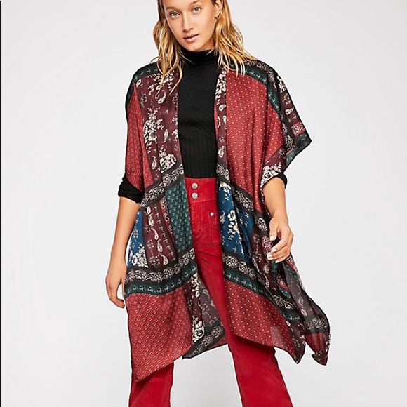 Free People Tops - Free People Mon Cheri Patchwork Kimono One-Size
